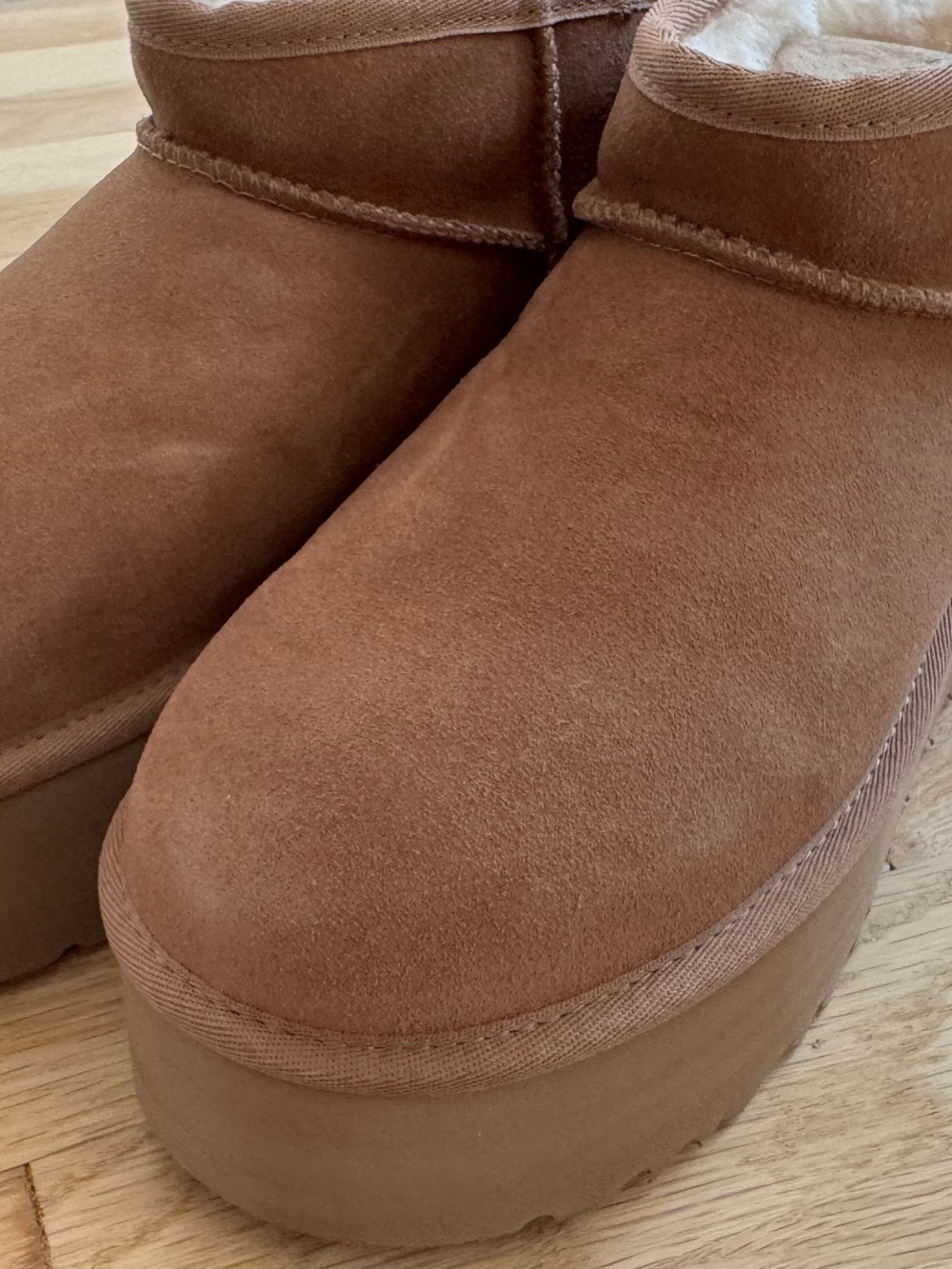 UGG Chestnut Suede Platform Winter Boots